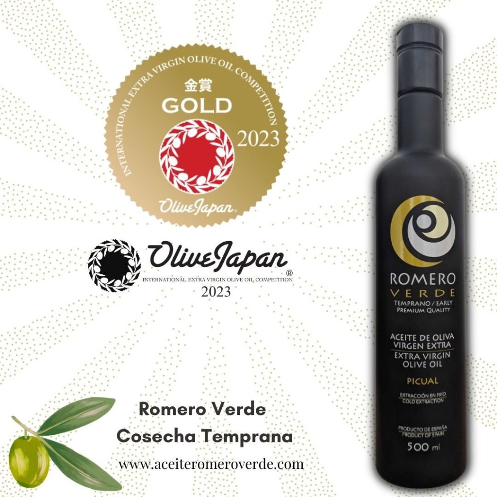 medalla oro Olive Japan 2023 Aceite Romero Verde AOVE