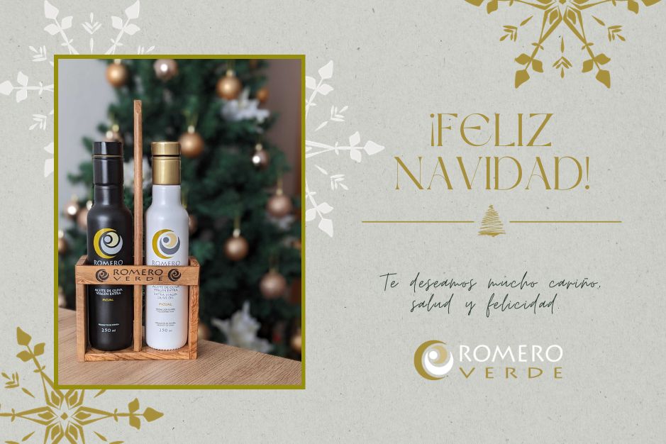 felices fiestas Aceite Romero Verde AOVE premium BIO