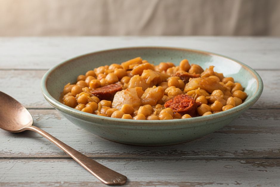Receta Callos con garbanzos al estilo gallego con AOVE Romero Verde premium paso a paso