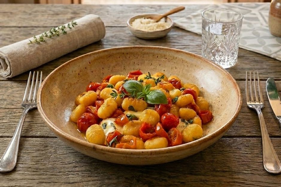 Ñoquis caprese al horno receta facil rapida AOVE